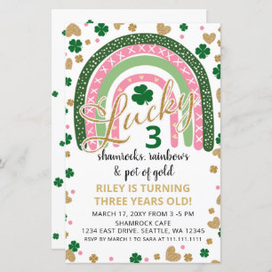 Budget Rainbow St Patrick Girl Einladung