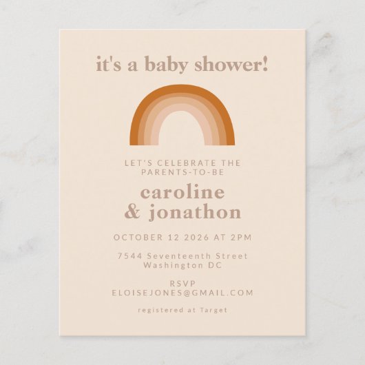 Budget Rainbow Terracotta Baby Dusche Foto laden (Vorderseite)