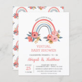 BUDGET Rainbow Virtual Baby Shower Einladung (Vorne/Hinten)