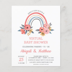 BUDGET Rainbow Virtual Baby Shower Einladung