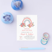 BUDGET Rainbow Virtual Baby Shower Einladung Flyer (Einzeln)