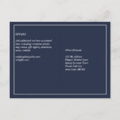 BUDGET RAVP Navy Blue Monochrome WEDD Postkarte (Rückseite)