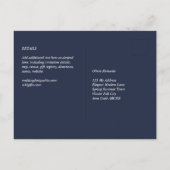 BUDGET RAVP Navy Blue Monochrome WEDD Postkarte (Rückseite)