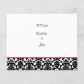 Budget Red Black Damask Wedding Danke Cards (Rückseite)