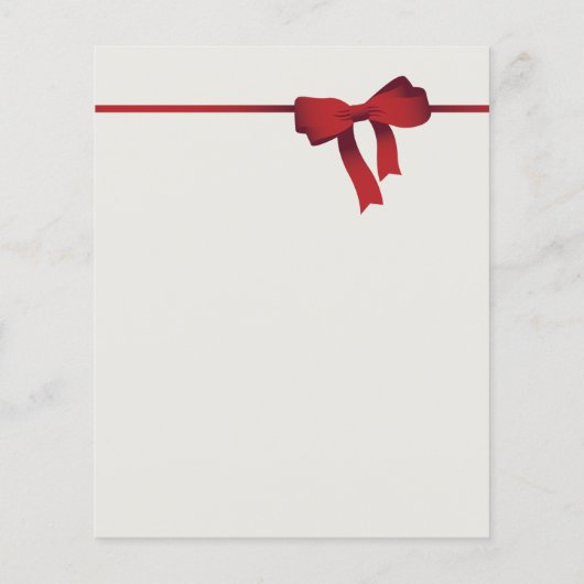 Budget Red Bow Foto Weihnachtskarte (Rückseite)