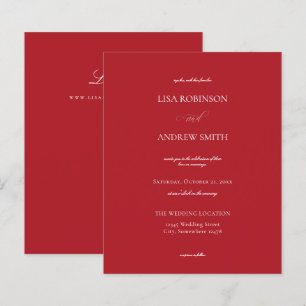 Budget Red Calligrafy Wedding