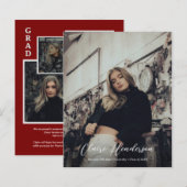 Budget Red Classy Foto Collage Abschluss (Vorne/Hinten)