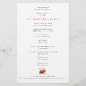 Budget Red Cream Florals Foliage Wedding Programm (Rückseite)