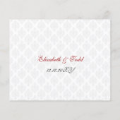 Budget Red Damask Wedding Menu (Rückseite)