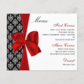 Budget Red Damask Wedding Menu (Vorderseite)