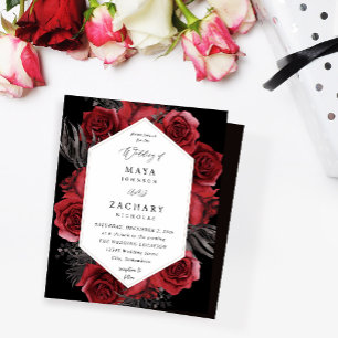 Budget Red Floral & Black Wedding - Black