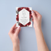 Budget Red Floral & Black Wedding Flyer (Gruppe)