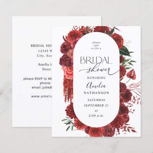Budget Red Floral Brautparty (Vorne/Hinten)