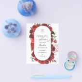 Budget Red Floral Brautparty Flyer (Einzeln)