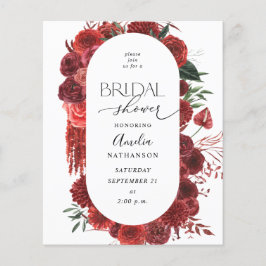 Budget Red Floral Brautparty Flyer