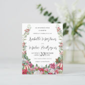 Budget Red Floral Christmas Einladung (Stehend Vorderseite)