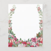 Budget Red Floral Christmas Einladung (Rückseite)