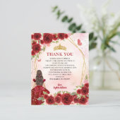 Budget Red Floral Princess Quinceañera Vielen Dank (Stehend Vorderseite)