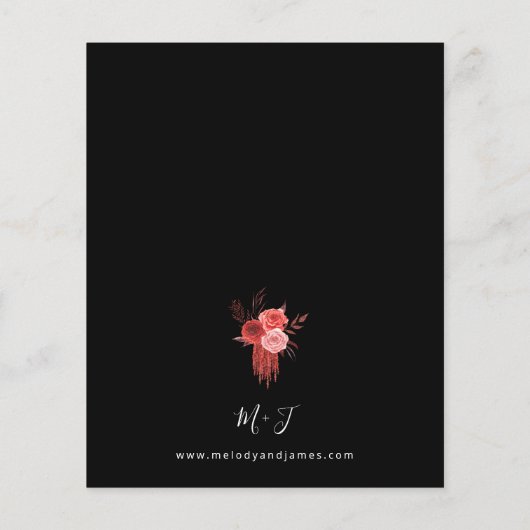 Budget Red Floral Wedding - Black (Rückseite)