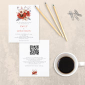 Budget Red Florals QR Code Hochzeitsempfehlung