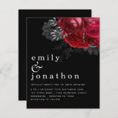 Budget Red Florals Silver Black Wedding (Vorne/Hinten)