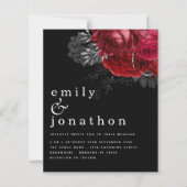 Budget Red Florals Silver Black Wedding (Vorderseite)