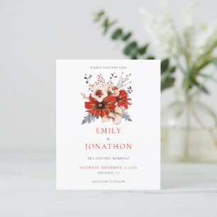 Budget Red Florals Wedding rettet das Datum