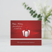Budget Red Gift Business Holiday Card (Stehend Vorderseite)