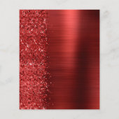 Budget Red Glam Glitzer Hochzeit Einladung (Rückseite)