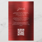 Budget Red Glam QR Code Hochzeit Einladung (Rückseite)