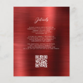 Budget Red Glam QR Code Hochzeit Einladung (Rückseite)