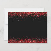 Budget Red Glitzer Black Happy New Year Card (Rückseite)