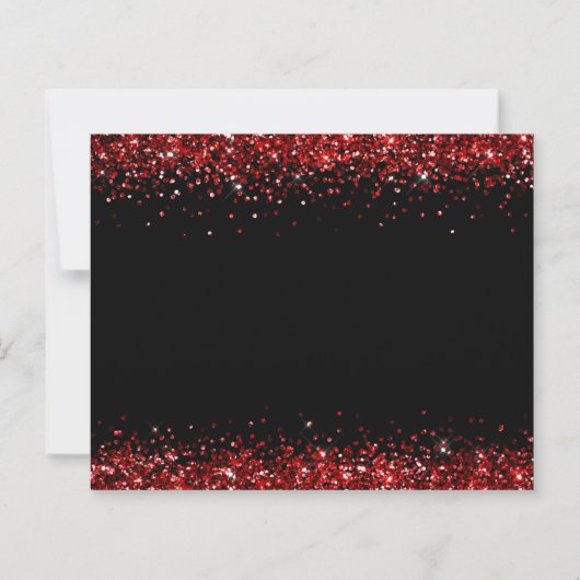 Budget Red Glitzer Black Happy New Year Card (Rückseite)