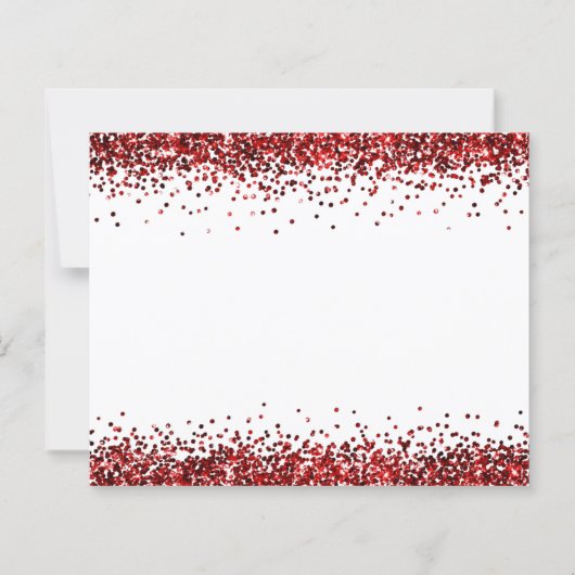 Budget Red Glitzer Borders Happy Holidays Card (Rückseite)