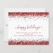 Budget Red Glitzer Borders Happy Holidays Card (Vorderseite)