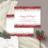 Budget Red Glitzer Borders Happy Holidays Card