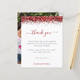 Budget Red Glitzer Foto Brautparty Vielen Dank