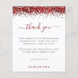 Budget Red Glitzer Foto Quinceanera Vielen Dank