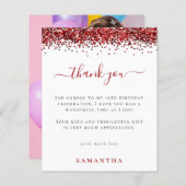 Budget Red Glitzer Foto Sweet 16 Danke (Vorne/Hinten)