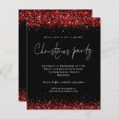 Budget Red Glitzer Script Party Black (Vorne/Hinten)