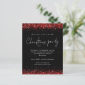 Budget Red Glitzer Script Party Black (Stehend Vorderseite)