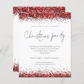 Budget Red Glitzer Script Party White (Vorne/Hinten)