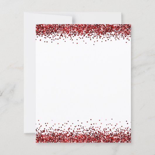 Budget Red Glitzer Script Weihnachts-Party Einladu (Rückseite)