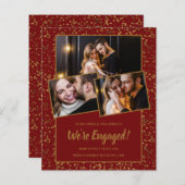 Budget Red Gold 3Foto Verlobung Ankündigung (Vorne/Hinten)
