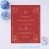 Budget Red & Gold Doppelglücklichkeit Chinesisch H Flyer (Einzeln)