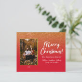 Budget Red Gold Glam Personalisiert Foto Family (Stehend Vorderseite)