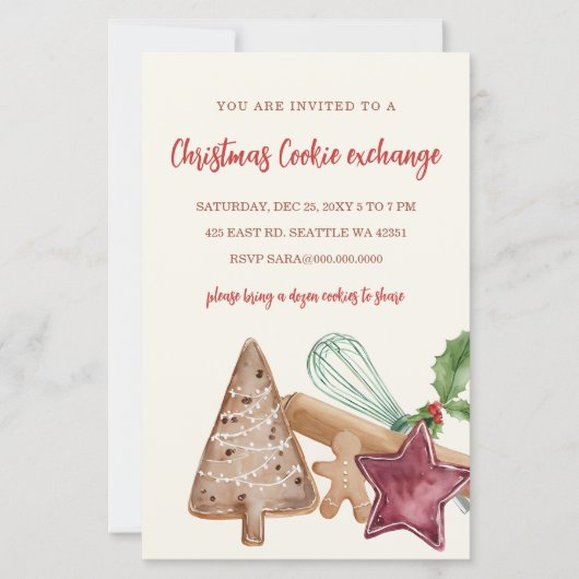 Budget Red Green Cookie Exchange Christmas Party (Vorderseite)