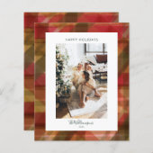 Budget Red Green Rustikales Kariertes Foto Weihnac (Vorne/Hinten)