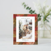 Budget Red Green Rustikales Kariertes Foto Weihnac (Stehend Vorderseite)