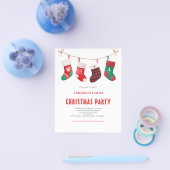 Budget Red Green Strumpf Weihnachtseinladung Flyer (Einzeln)